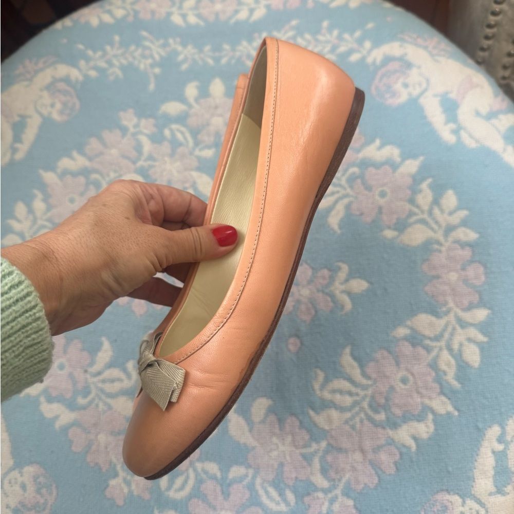 *Miu Miu* 37.5 Blush Peach-Pink Ballet Flats Leather Loafers - Picture 5 of 12